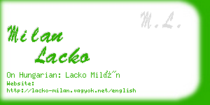 milan lacko business card